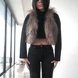 Planet Blue Blu Moon faux fur vest